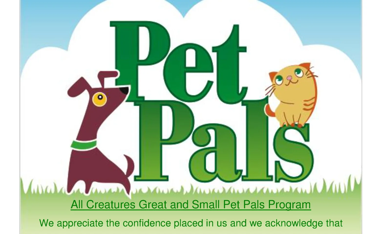 Flyer of Pet Pals program